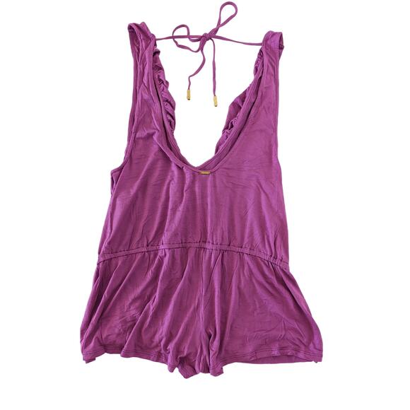A. Che Swim Ruffled Tie Romper Cover Up Size S - Picture 3 of 6